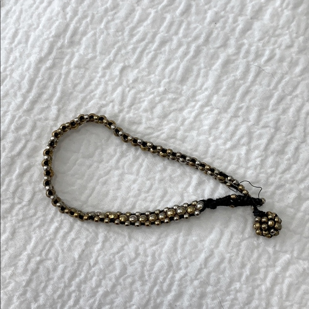 Black macrame beaded bracelet